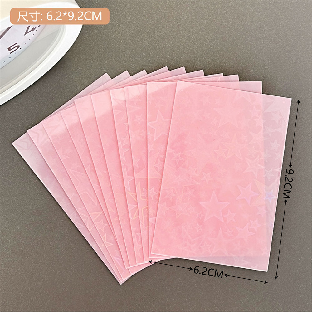 Transparent card sleeve with star laser pattern