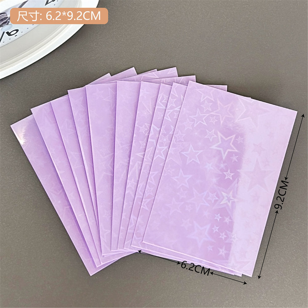 Pack of colourful layered photo card sleeves on display