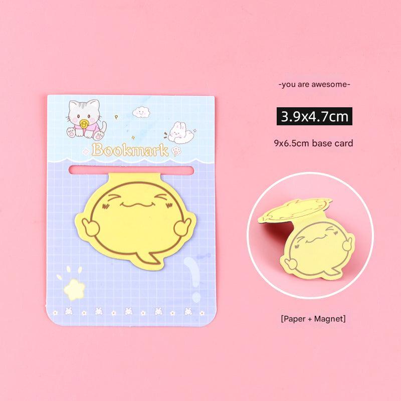 Lazy cartoon magnetic bookmark design