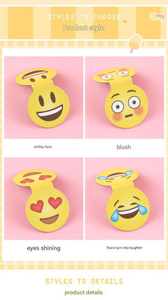 Cute cartoon magnetic bookmark with smiling face