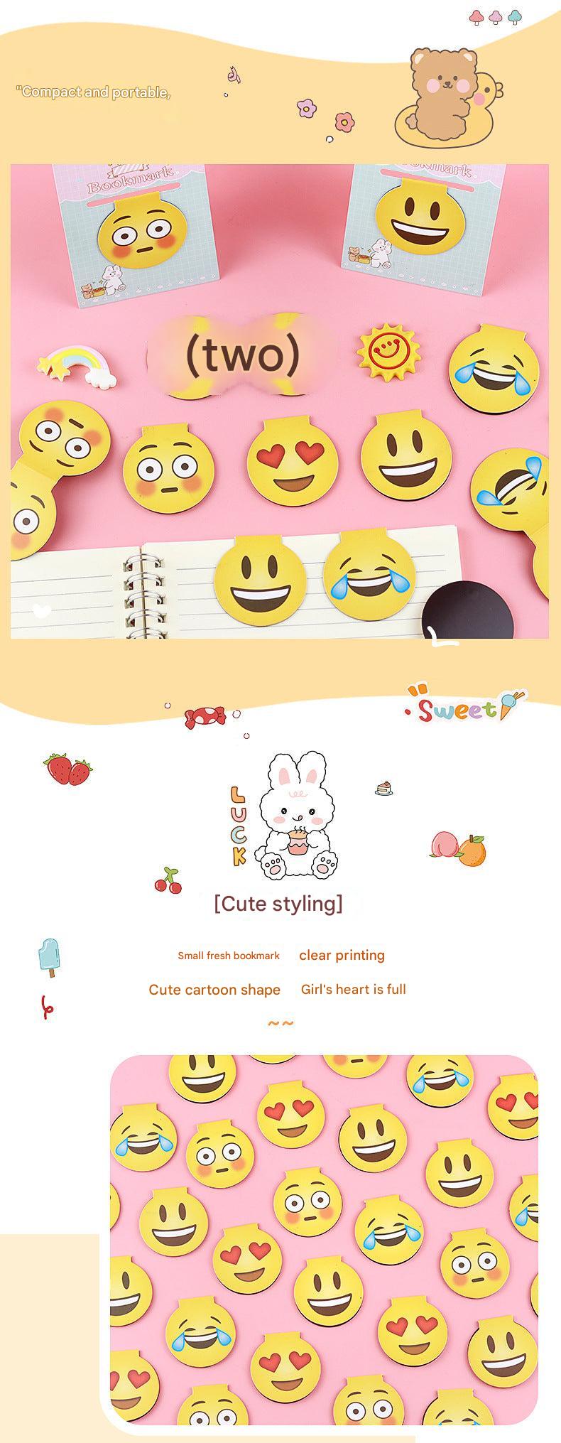 Blushing cartoon magnetic bookmark