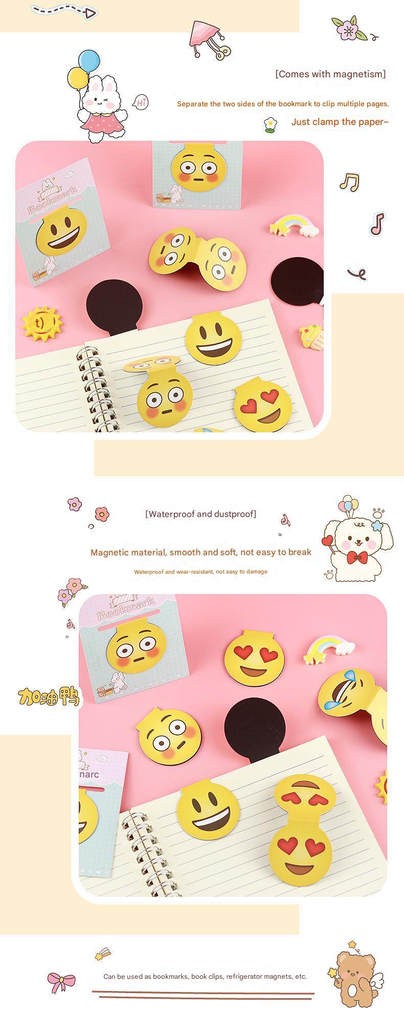 Motivational cartoon design magnetic bookmark
