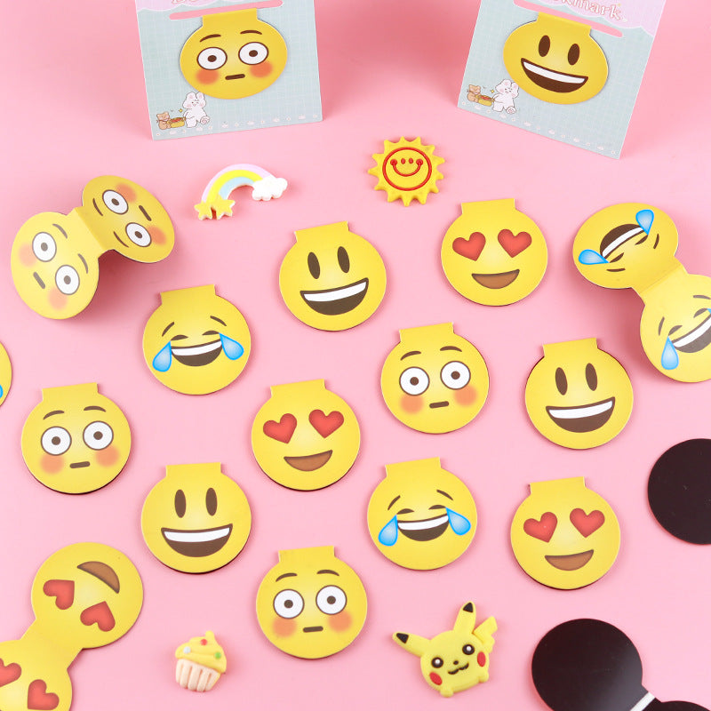 Cartoon magnetic bookmark with heart eyes