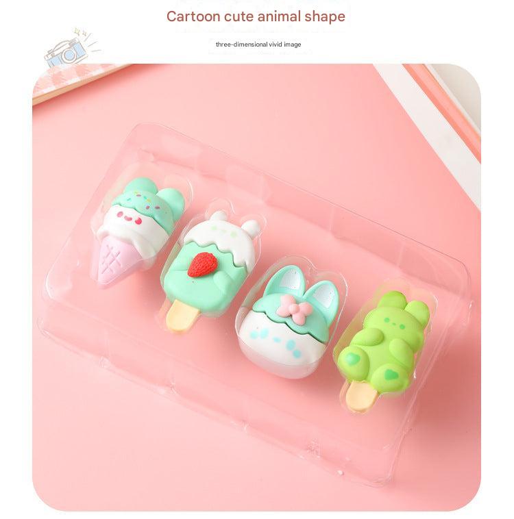 Assorted colourful bunny erasers in gift box