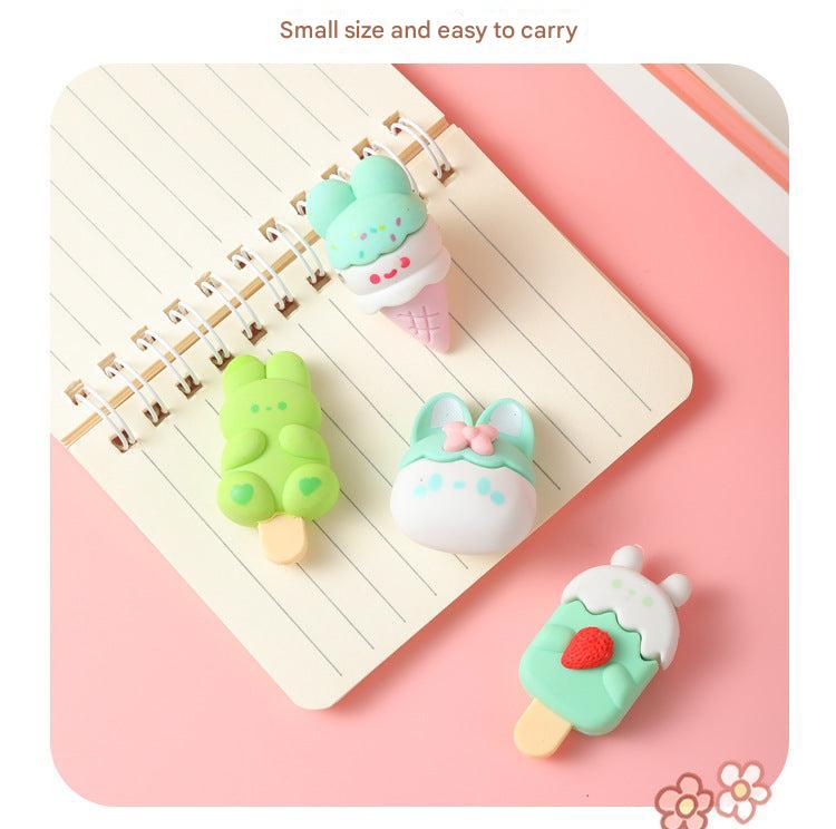 Selection of colourful bunny cupcake erasers