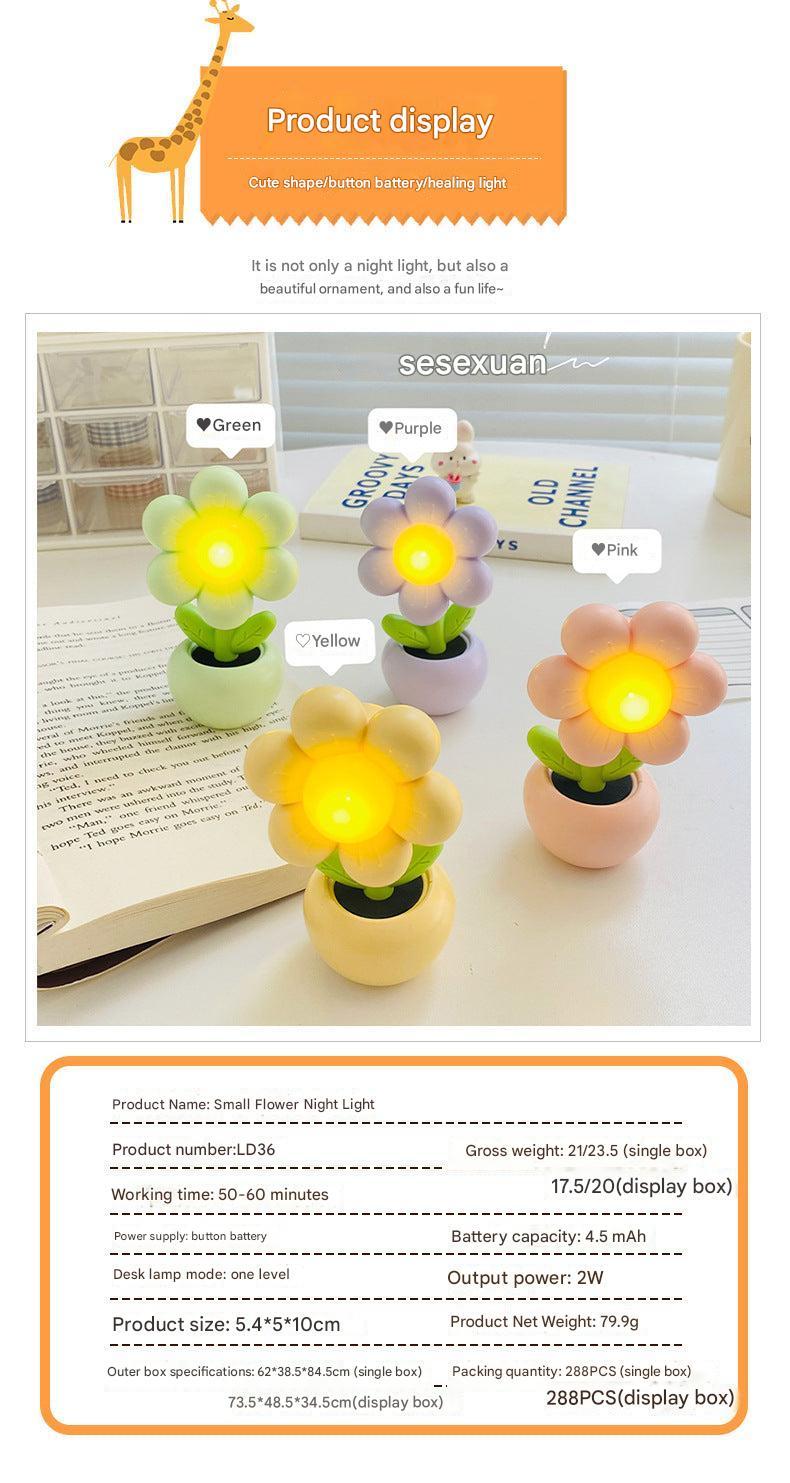 Charming Mini Flower Night Light in pink colour
