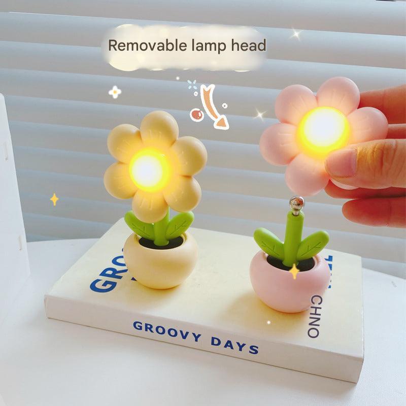 Charming Mini Flower Night Light in green colour