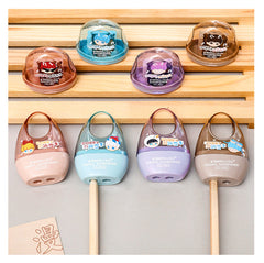 colourful student pencil sharpener front angle