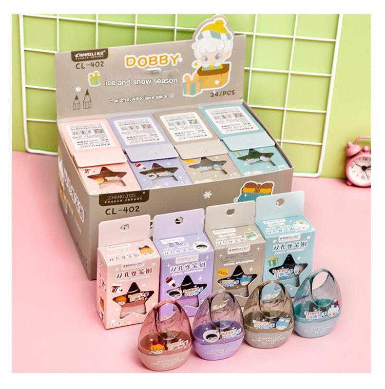 easy to clean cartoon pencil sharpener design