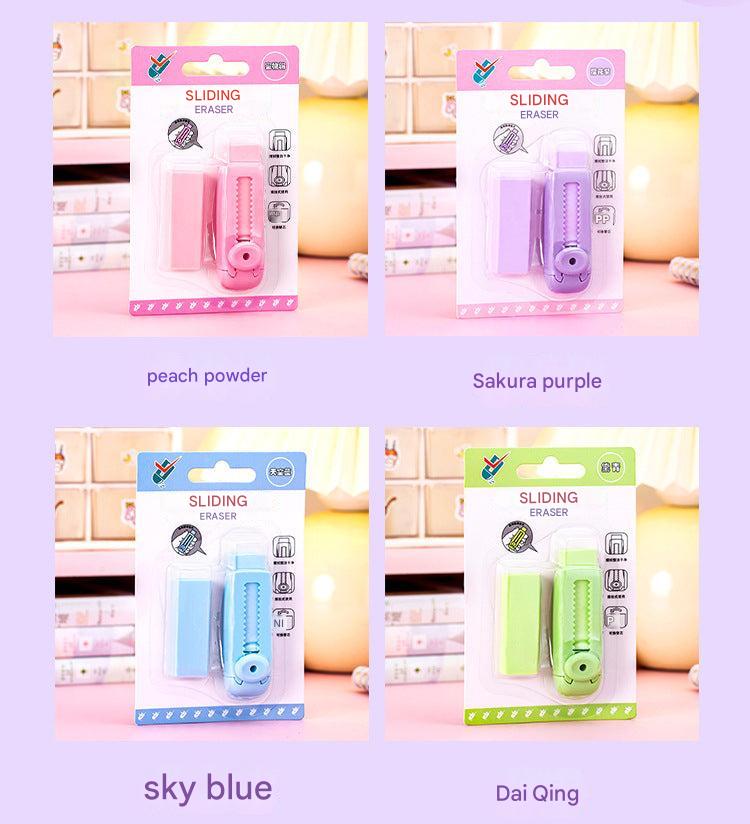 Creative Macaron Sliding Eraser Cherry Blossom Purple