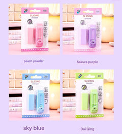 Creative Macaron Sliding Eraser Cherry Blossom Purple