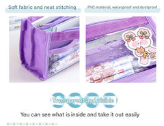 Durable mesh pencil case held in hand