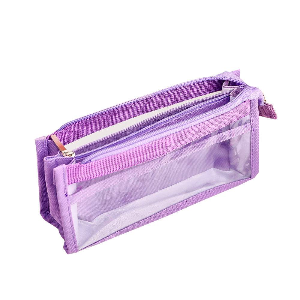 Durable mesh pencil case held in hand