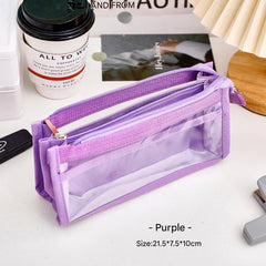 Stylish mesh pencil case with zipper closure
