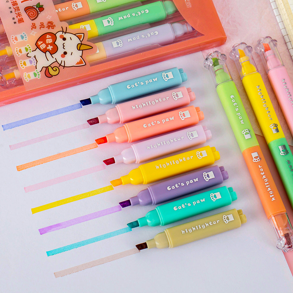 creative journaling spread with colourful highlighters