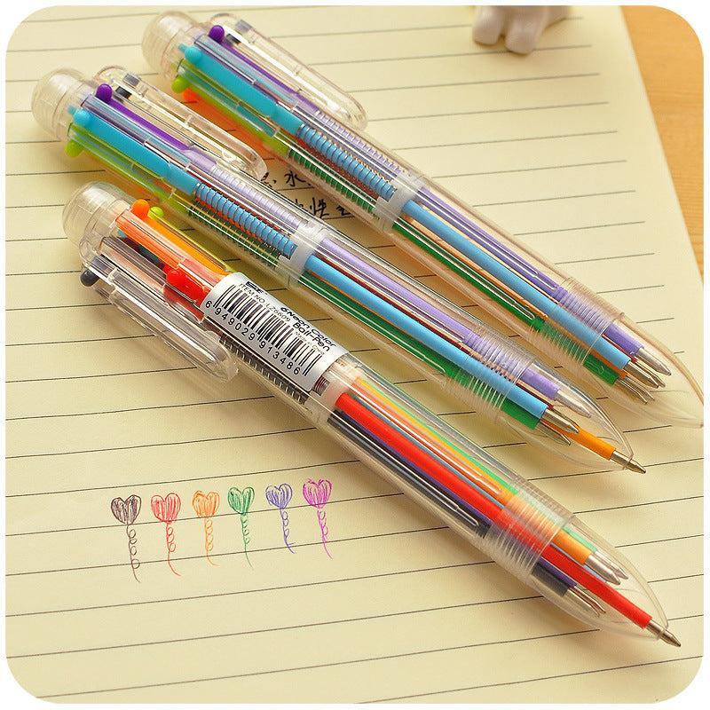 multicolour retractable ballpoint pens pack of 6