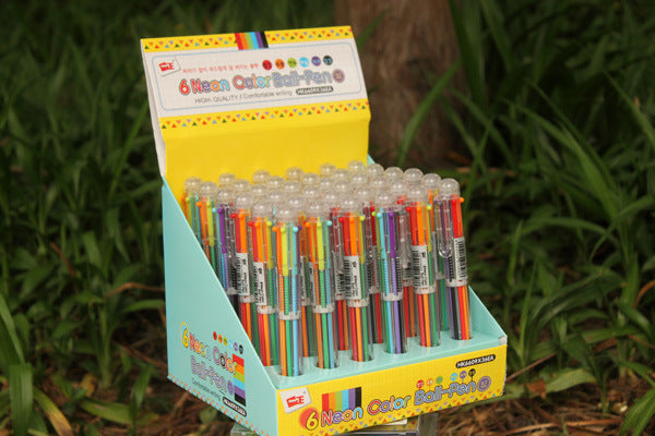 packaging of colourful retractable pens