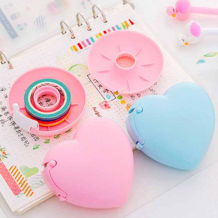 blue donut tape dispenser on desk