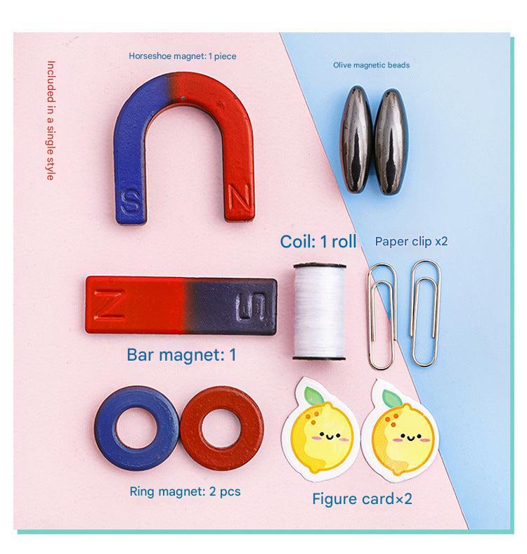 Magnetic toy kit showcasing various magnets
