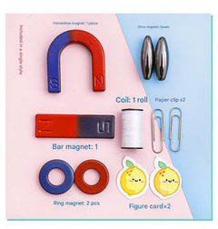 Magnetic toy kit showcasing various magnets