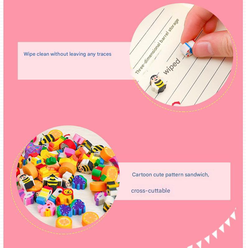 Fruit themed mini erasers collection