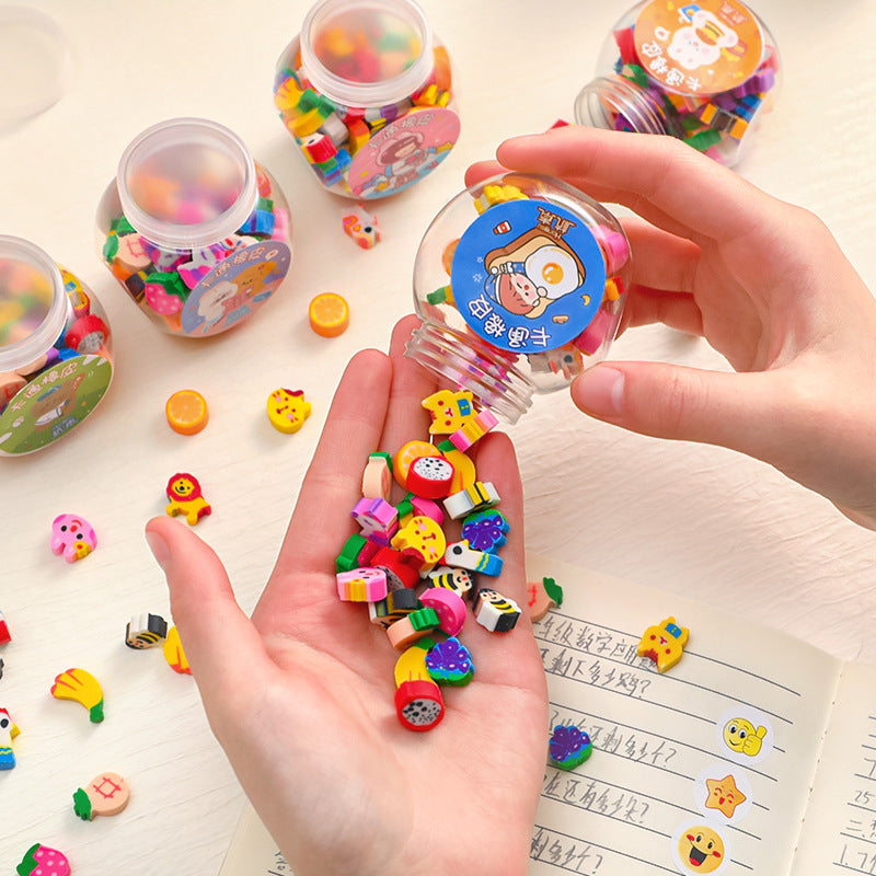 Fruit themed mini erasers collection