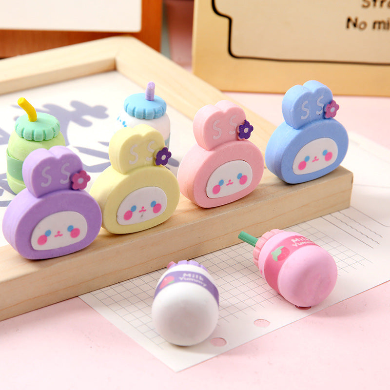 Colourful cute bear cartoon eraser