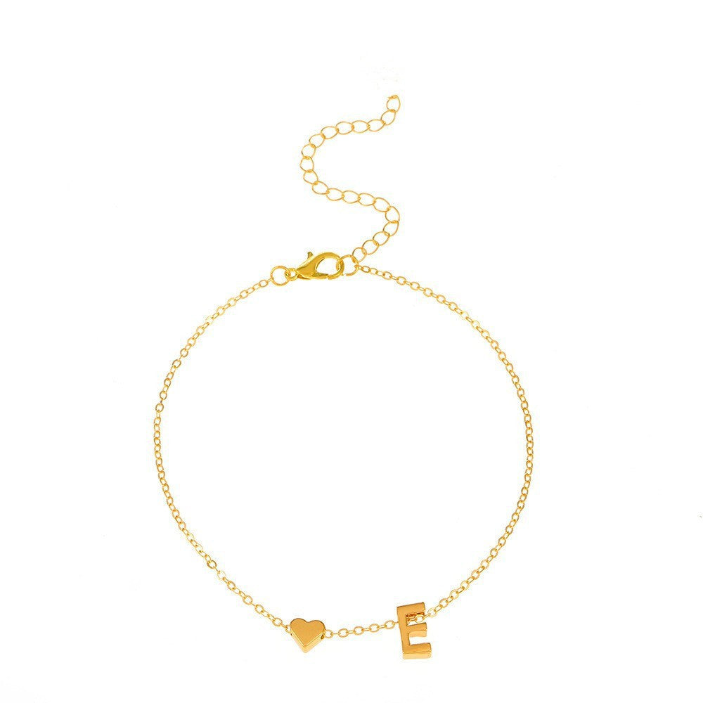 Silver fashion bracelet with letters