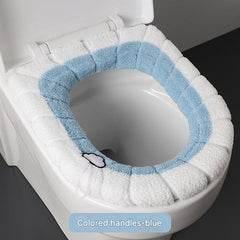 Plush toilet seat cover in fashionable green colour