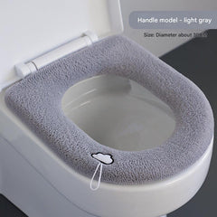 Stylish decorative toilet seat cover in motion