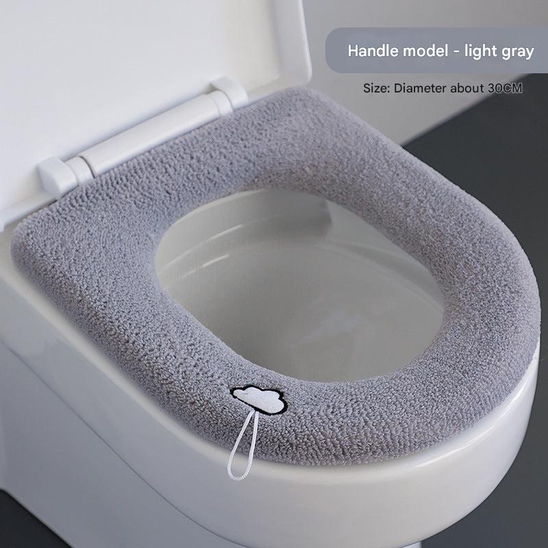 Stylish decorative toilet seat cover in motion