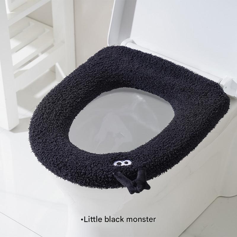 Plush toilet seat cover in fashionable green colour