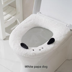 Blue toilet seat cover made with soft material