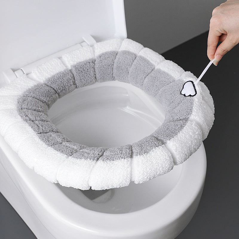Plush toilet seat cover in fashionable green colour