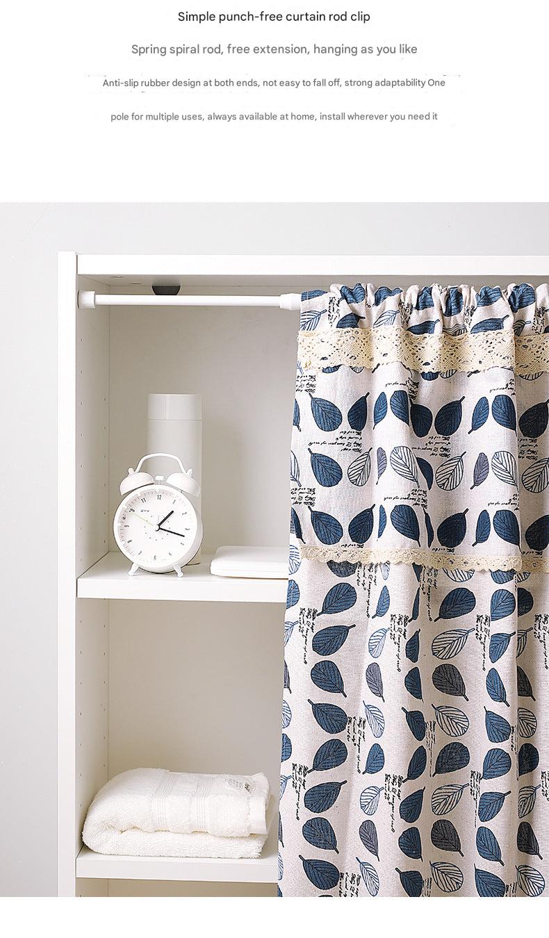 Versatile No-Drill Tension Rod in use for clothes storage