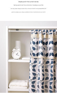 Versatile No-Drill Tension Rod in use for clothes storage