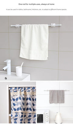 Close-up of Adjustable Curtain Rod with tension features