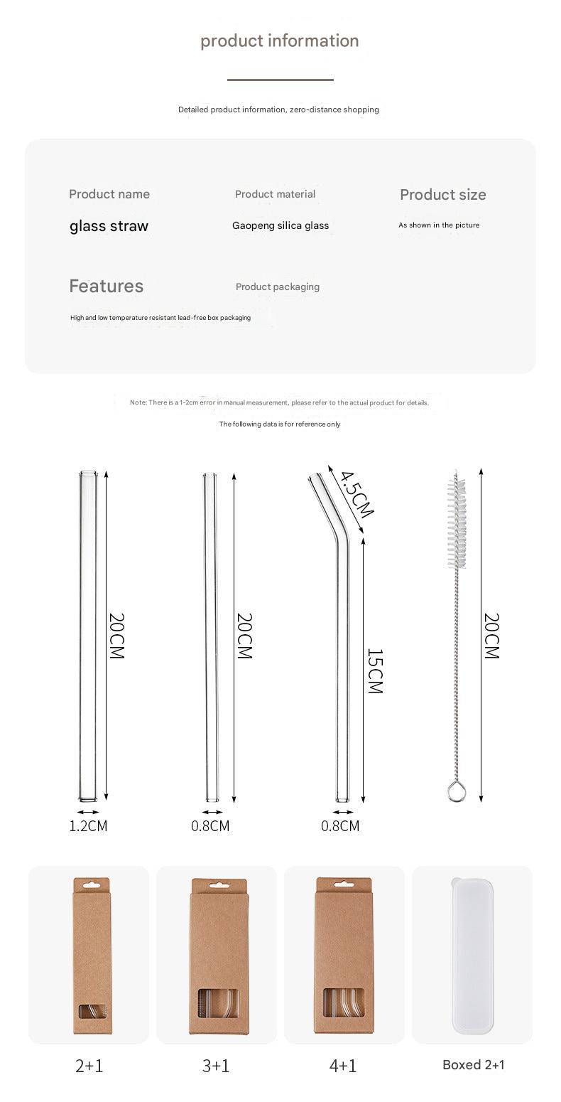 Eco-Friendly Glass Straw Set image 1