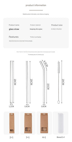 Eco-Friendly Glass Straw Set image 1