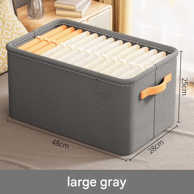 Modern fabric storage bin in stylish interior setting