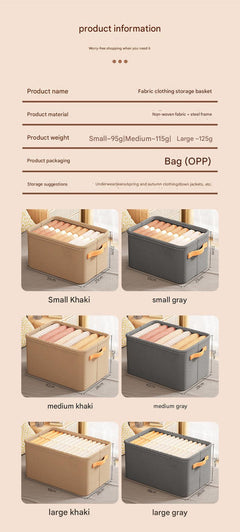 Modern organiser box filled with clothes