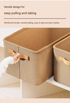 Modern fabric storage bin in stylish interior setting