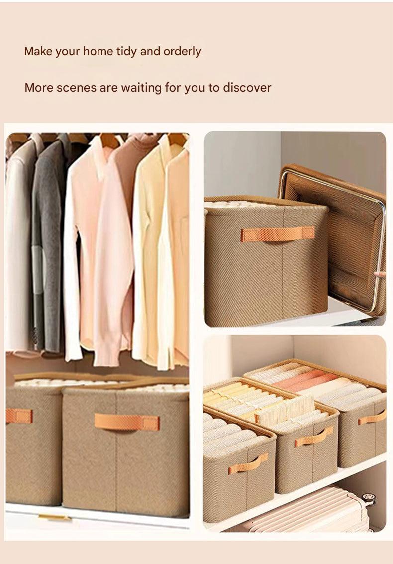 Small transparent PVC organiser on shelf