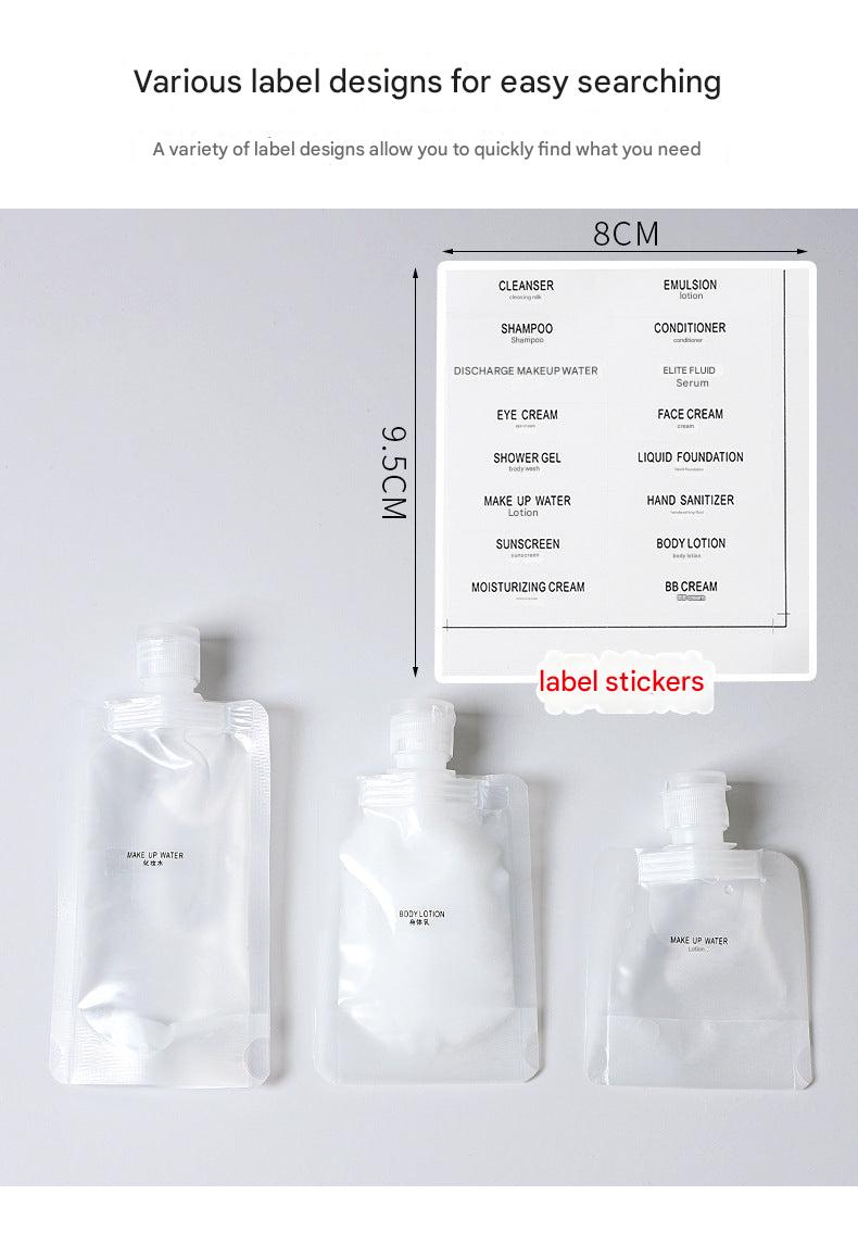 Image of travel-sized toiletry bottles set