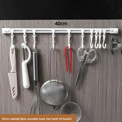 Hanging rack aligned with kitchen essentials