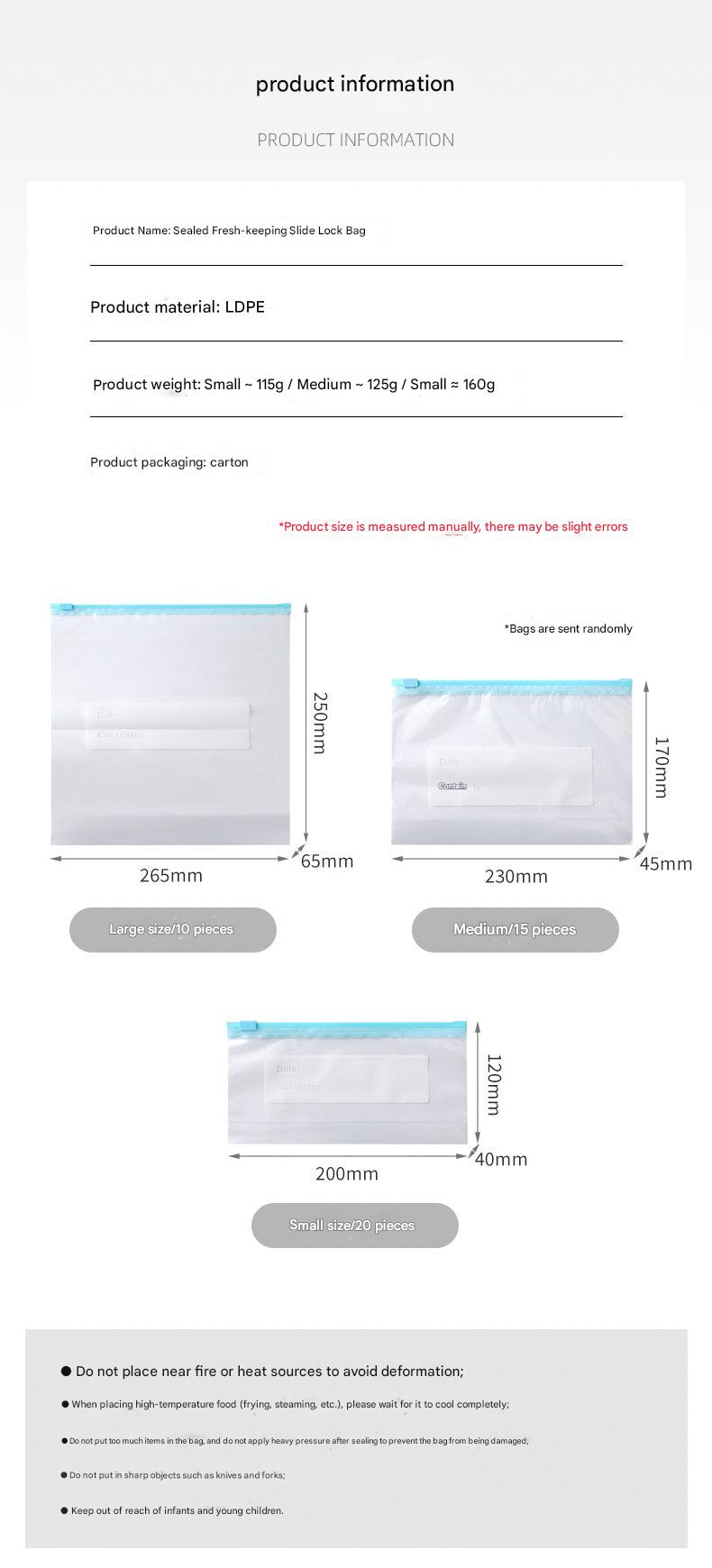 Multi-size food storage bags image 3