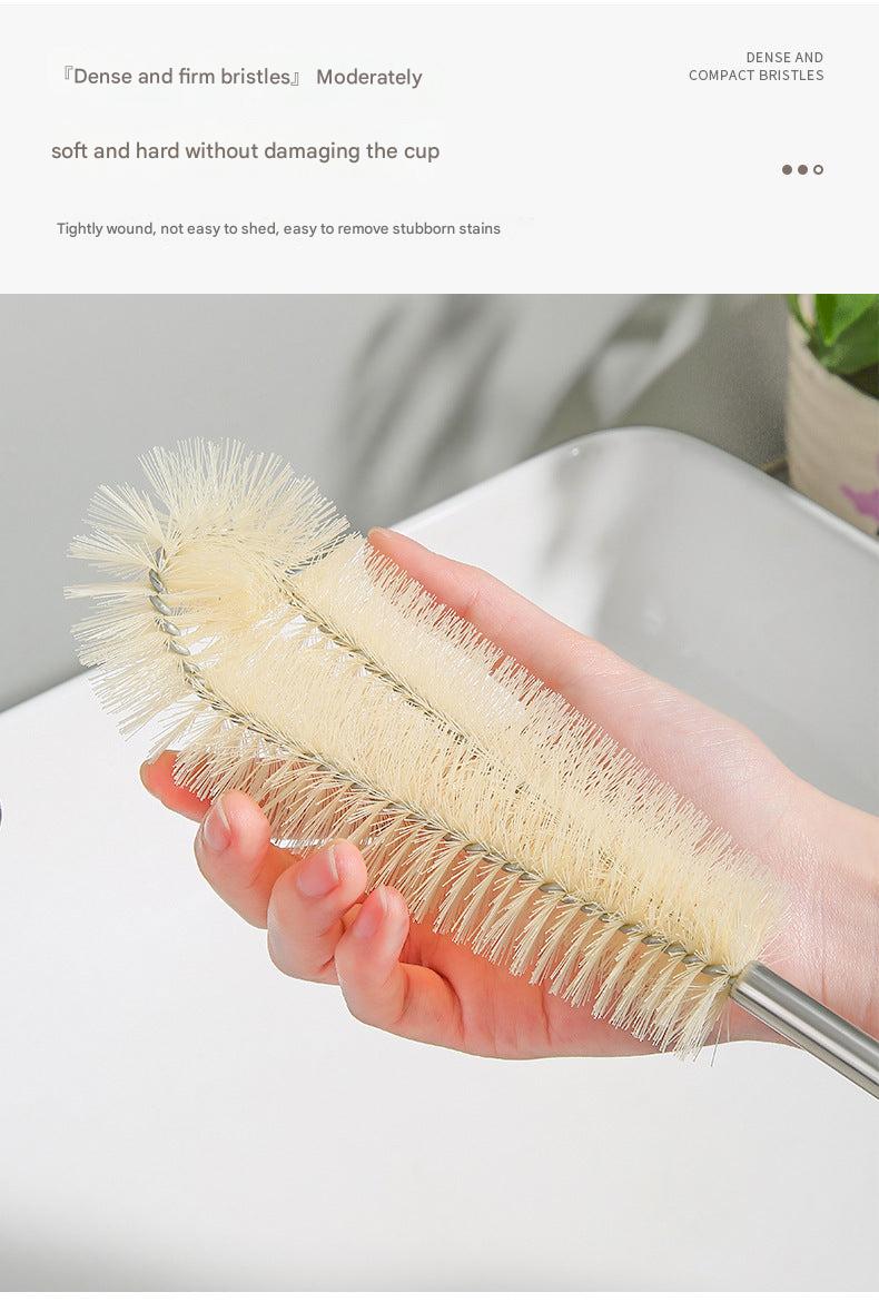 Long handle brush for deep cleaning vessels