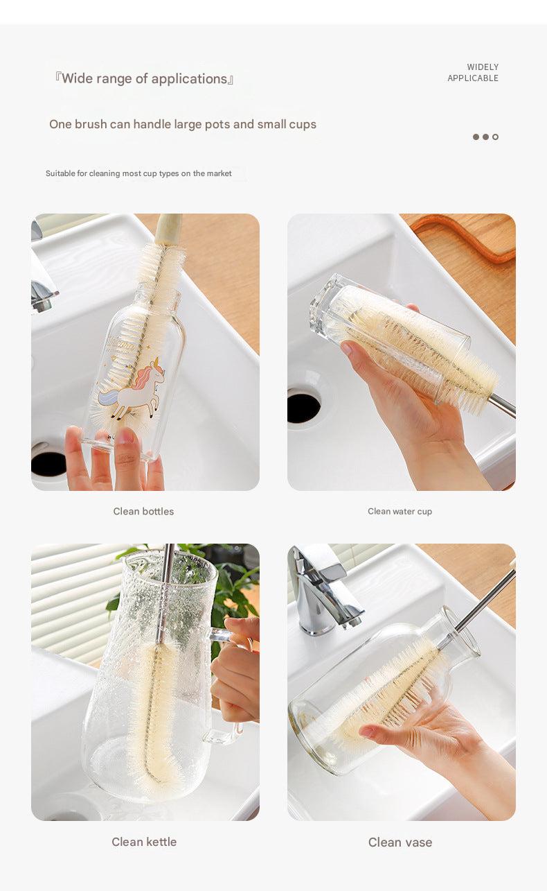 Cup brush in action cleaning a blender
