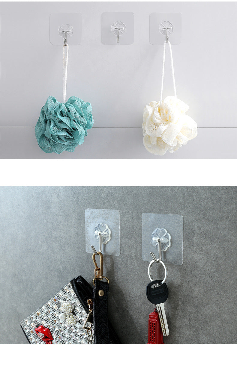 Durable PVC adhesive wall hooks in bathroom setting