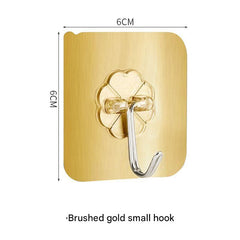 Transparent hooks with kitchen utensils on display